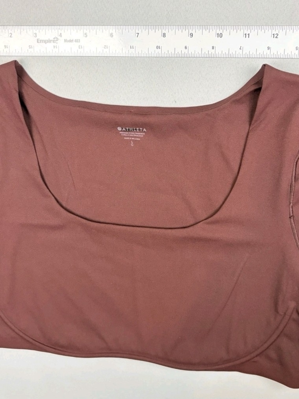 Athleta Square-Neck Crop Top in Chocolate - Picture 2 of 5